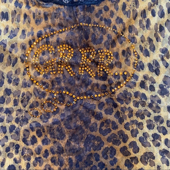 MOSCHINO lingerie sheer animal print top - Picture 4 of 8